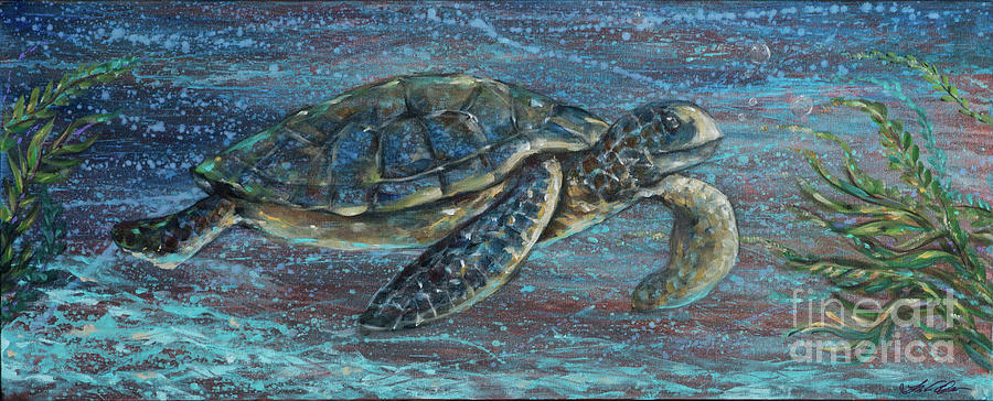 Sea Turtle Tutti Painting by Linda Olsen