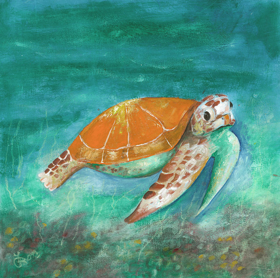 Sea Turtle Painting by Zorica Bizic - Fine Art America