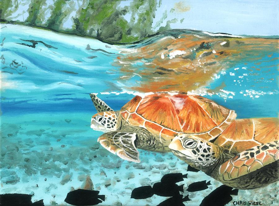 Sea Turtles Painting by Chris Wiese - Fine Art America