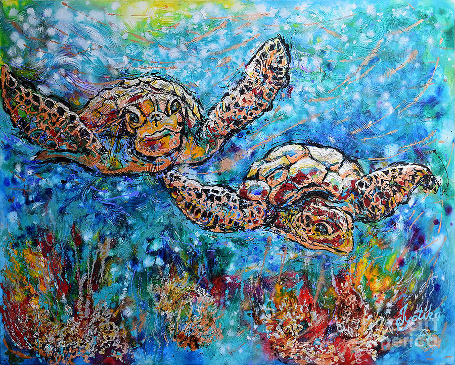 Sea Turtles  Painting by Jyotika Shroff