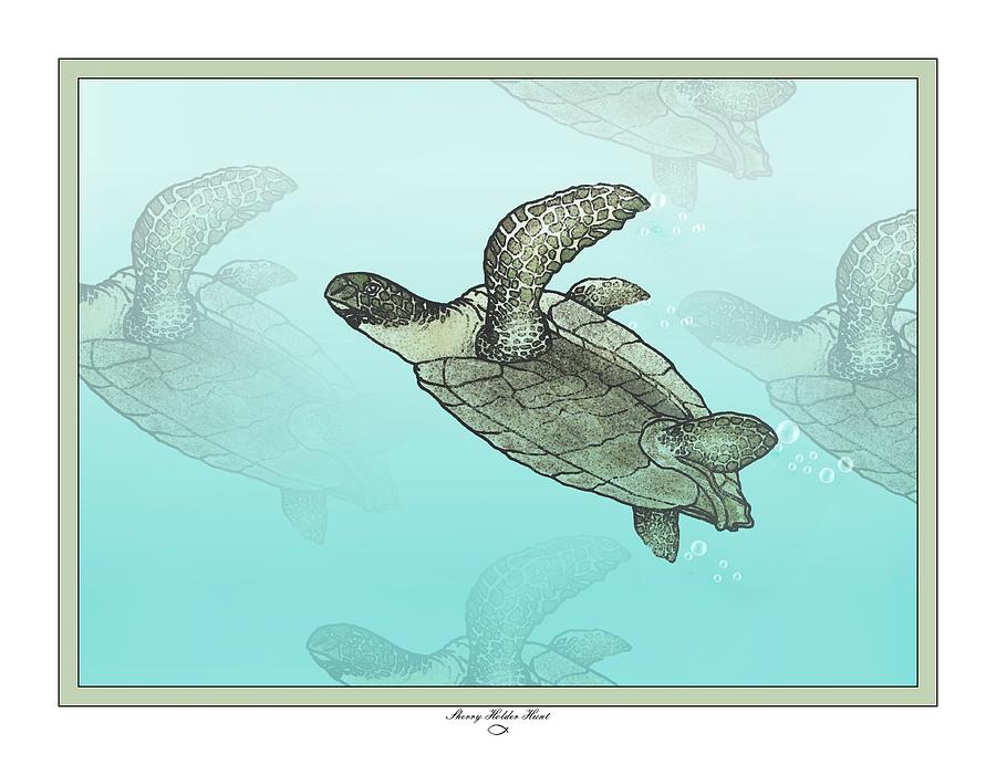 Turtle Mixed Media - Sea Turtles by Sherry Holder Hunt