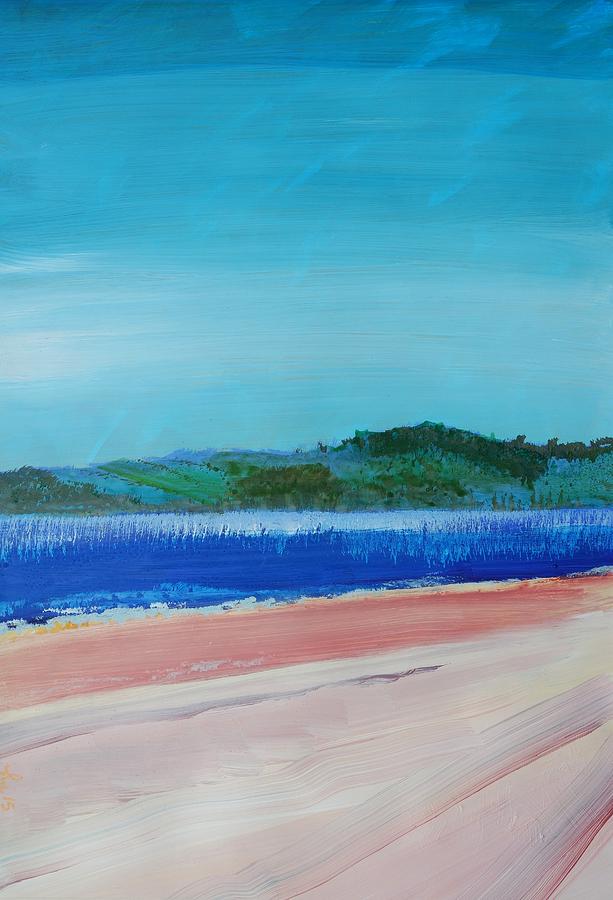 Sea View To Distant Hills Painting by Mike Jory