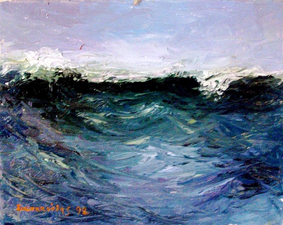 Sea Waves Painting by George Siaba