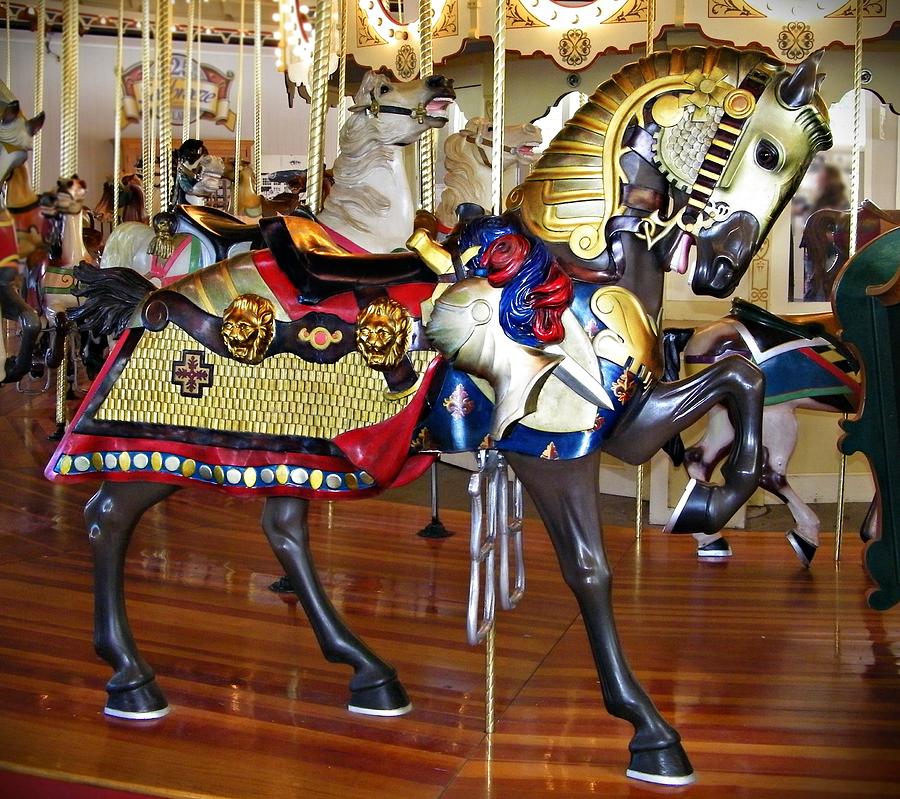 Seabreeze Carousel Armored Horse Photograph