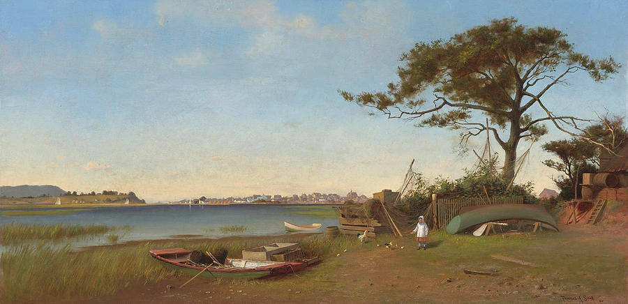 Seabright from Galilee, New Jersey Painting by Francis Augustus Silva