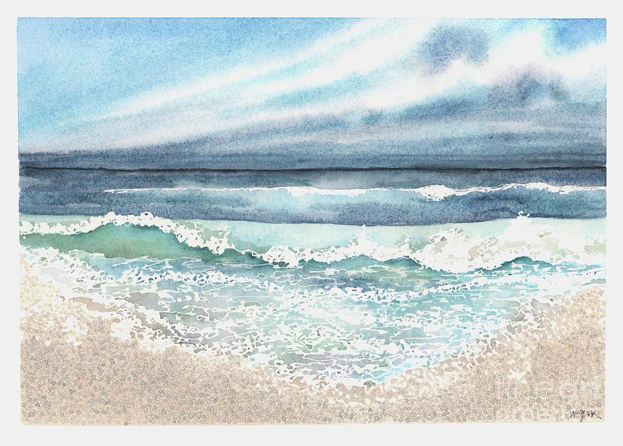 Seafoam Lace Painting by Hilda Wagner