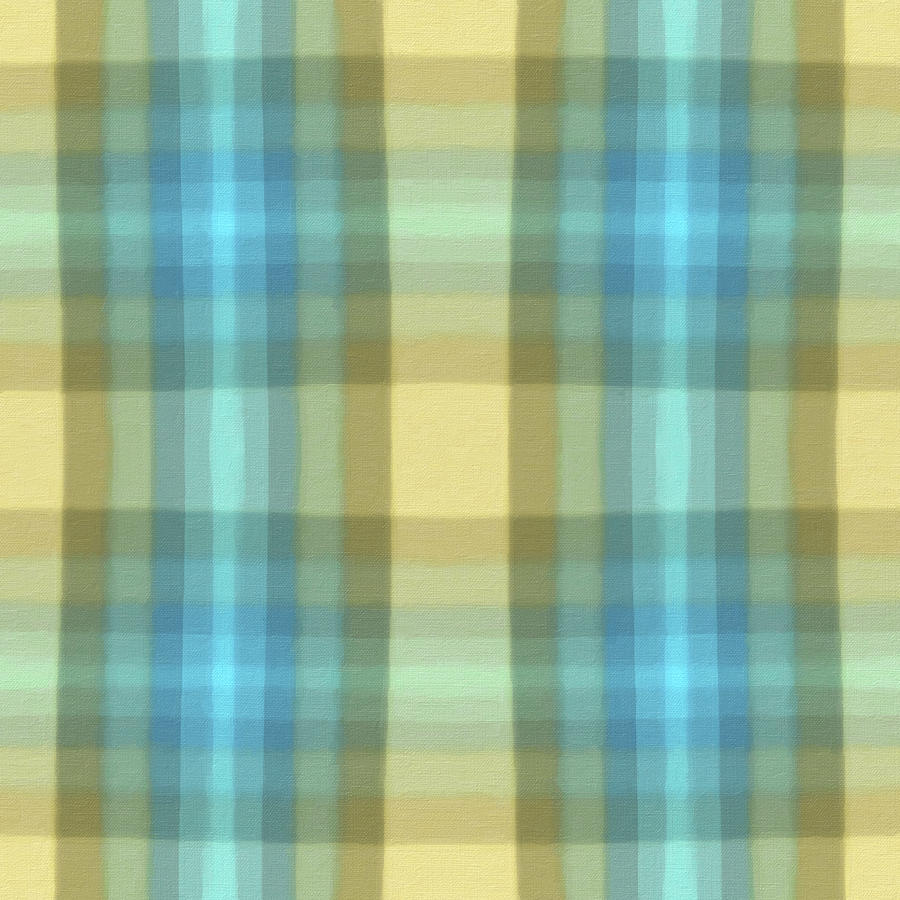 Seafoam Plaid Pattern 2 Mixed Media by DiDesigns Graphics