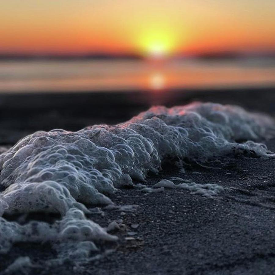 Seafoam Photograph - #seafoam #sunrise #igersjax #jaxbeach by Greg Royce