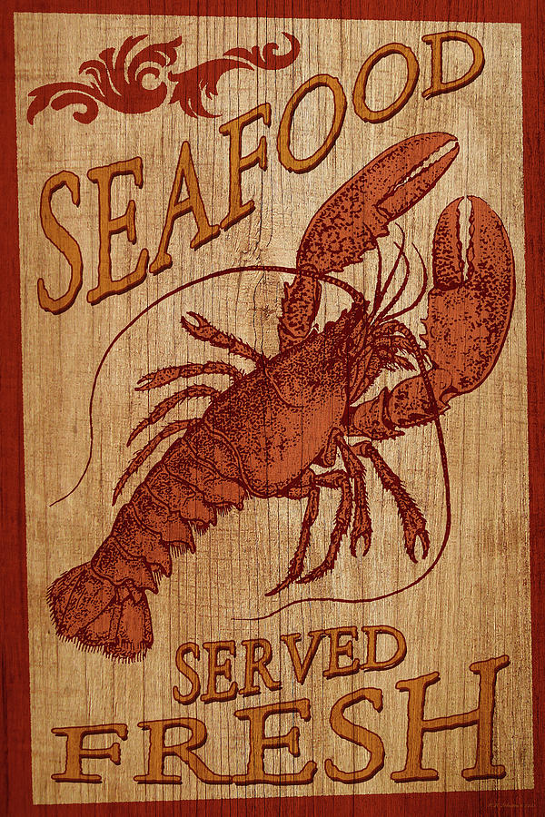 Seafood Sign Digital Art by WB Johnston