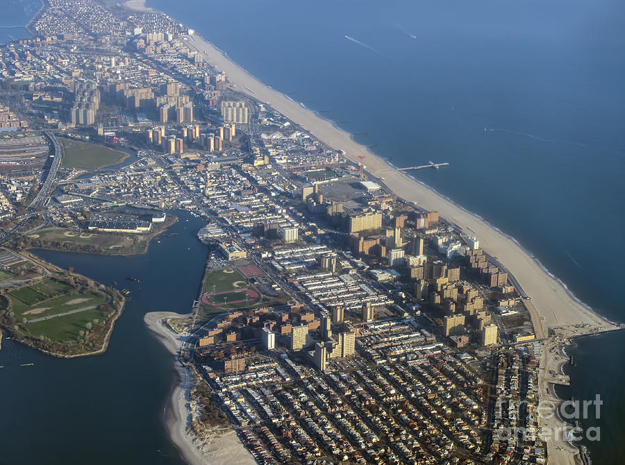 Seagate and Brighton Beach in Brooklyn Aerial Photo Photograph by David ...