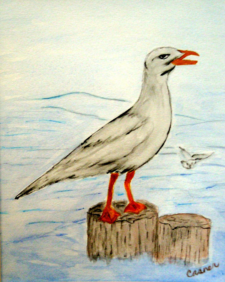 Seagull Chatter Painting by Colleen Casner