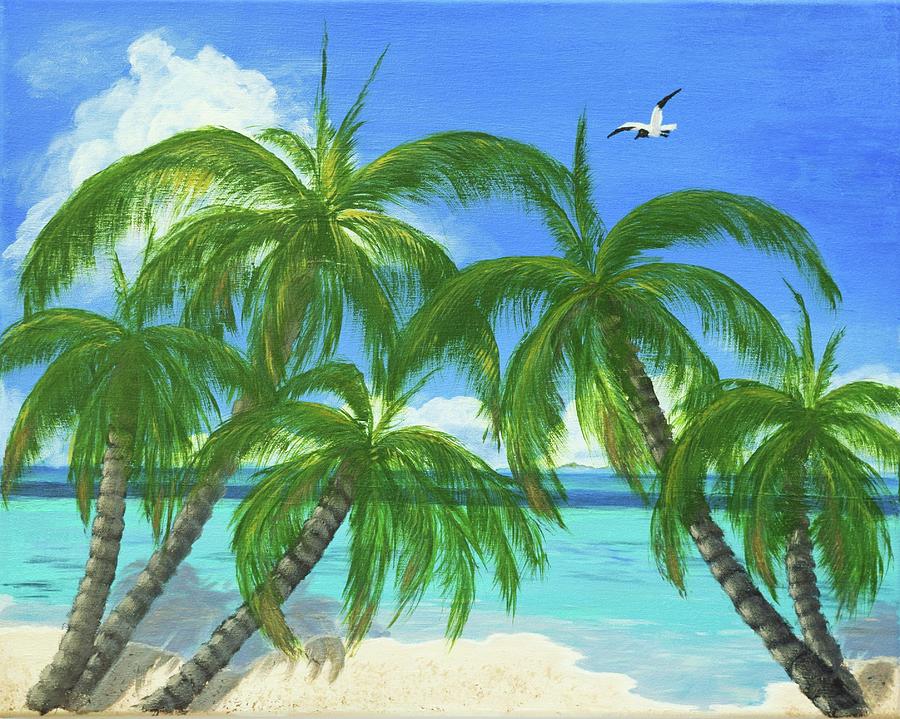 Seagull Hovering In Tropics Painting By Larysa Kalynovska Fine Art