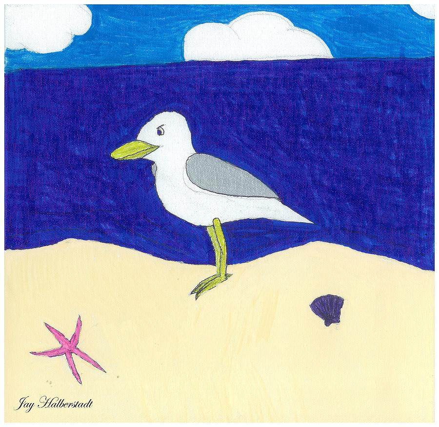 Seagull Painting by Jayson Halberstadt