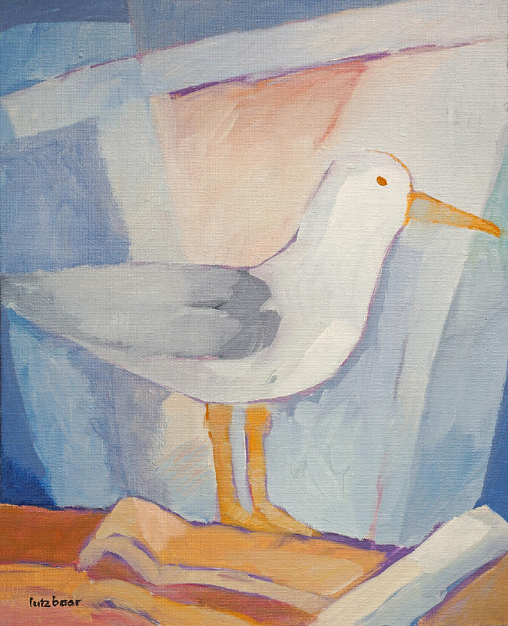 Seagull on the Roof Painting by Lutz Baar