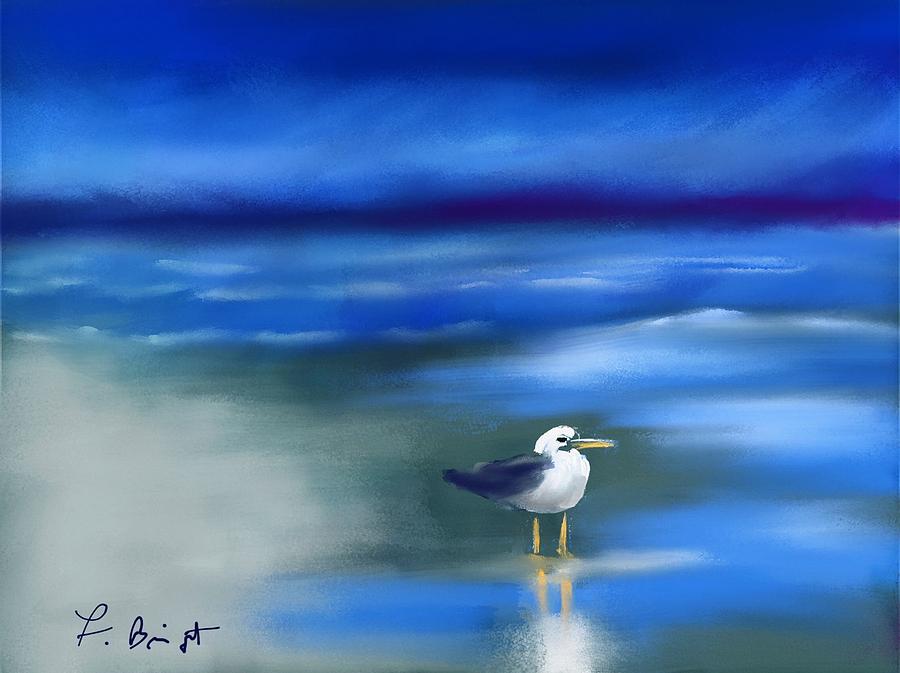 Seagull Standing 2 Digital Art by Frank Bright