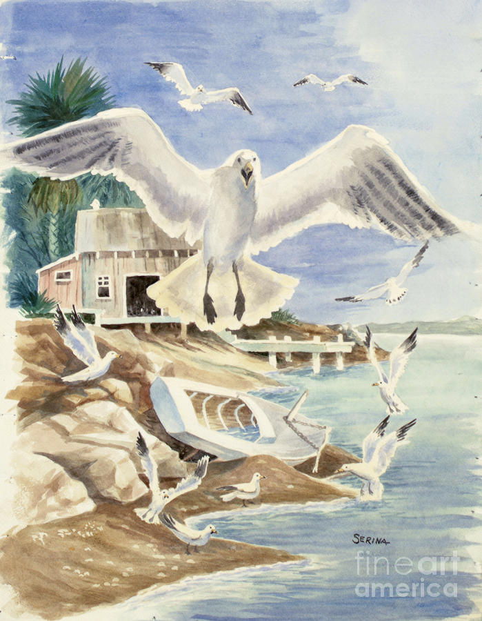 Seagulls Painting by Stephen Serina - Pixels