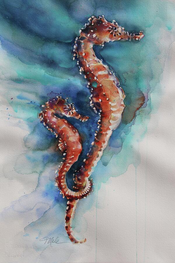 Seahorse 1 Painting by Tracy Male