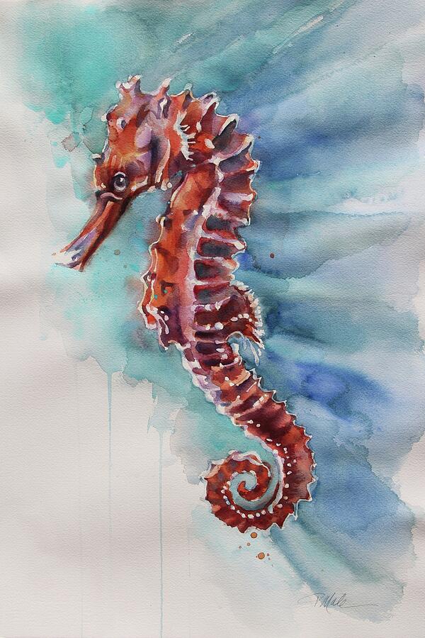 Seahorse 2 Painting by Tracy Male