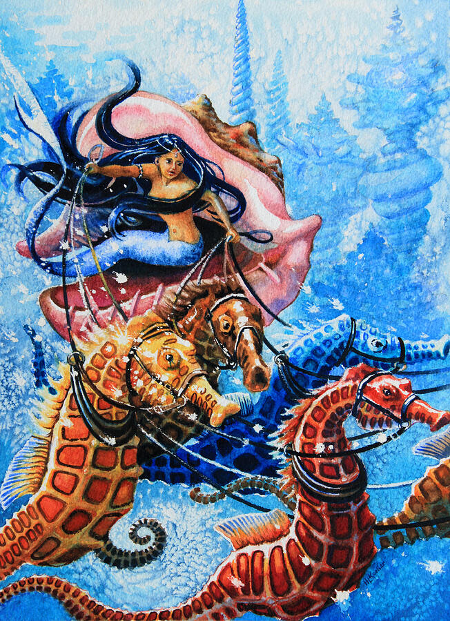 Seahorse Coach Painting by Hanne Lore Koehler
