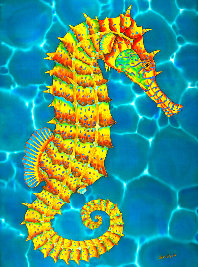 Abstract Painting - Seahorse - Exotic Art by Daniel Jean-Baptiste
