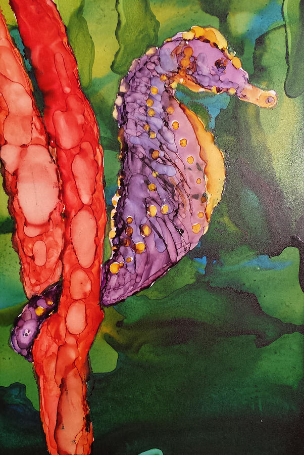 Seahorse Fantasy Painting by Judy Mercer