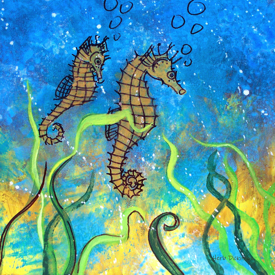 Seahorse Muse I Painting by Herb Dickinson