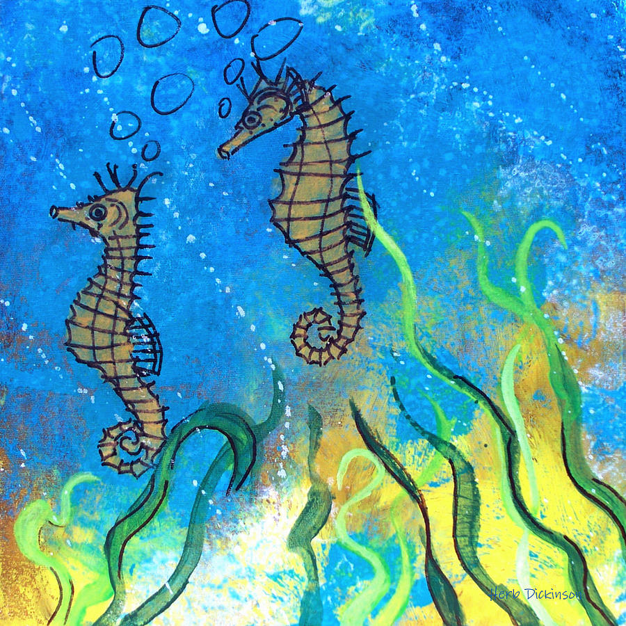 Seahorse Muse II Painting by Herb Dickinson