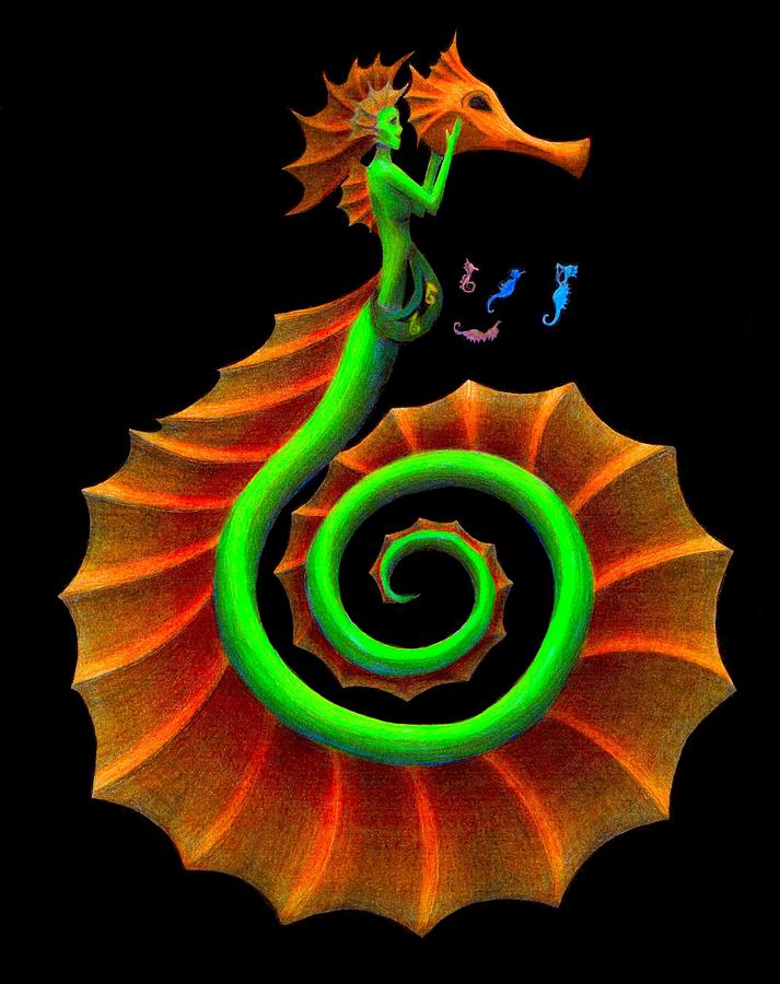 Seahorse Photograph - Seahorse Siren Colored by Sarah Krafft