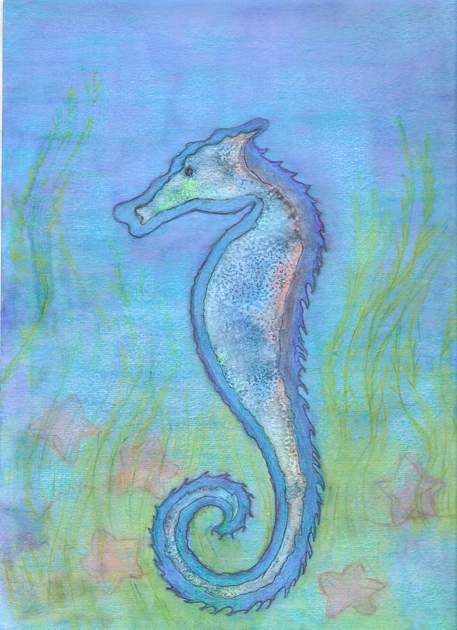 Seahorse Watercolor Painting by Cynthia Silverman