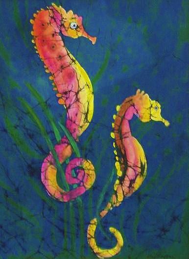 Seahorses Tapestry - Textile by Kay Shaffer