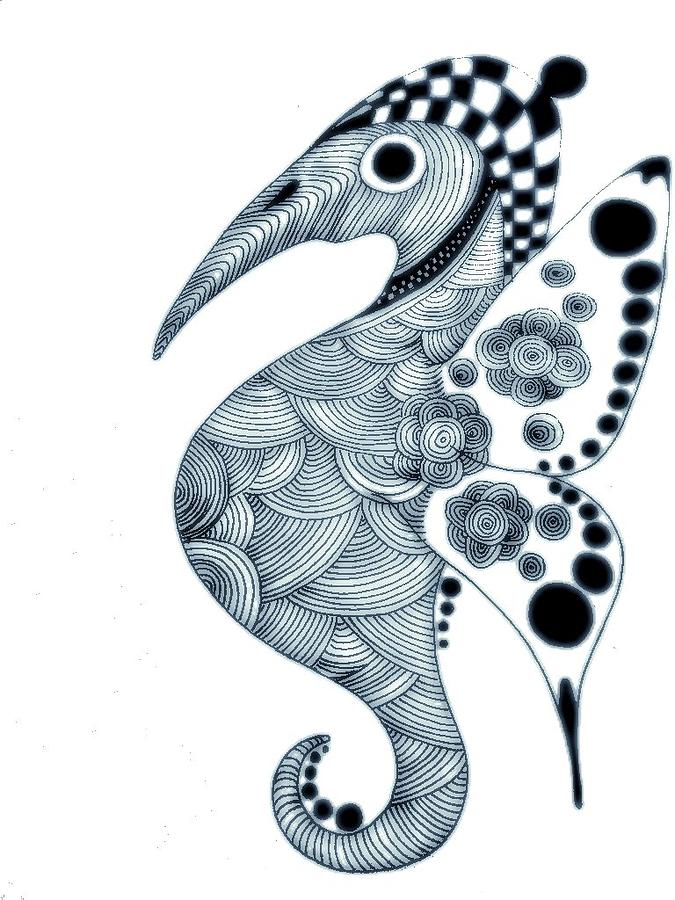 Seahorse Drawing - Seahorses by Rudolf Sechovec