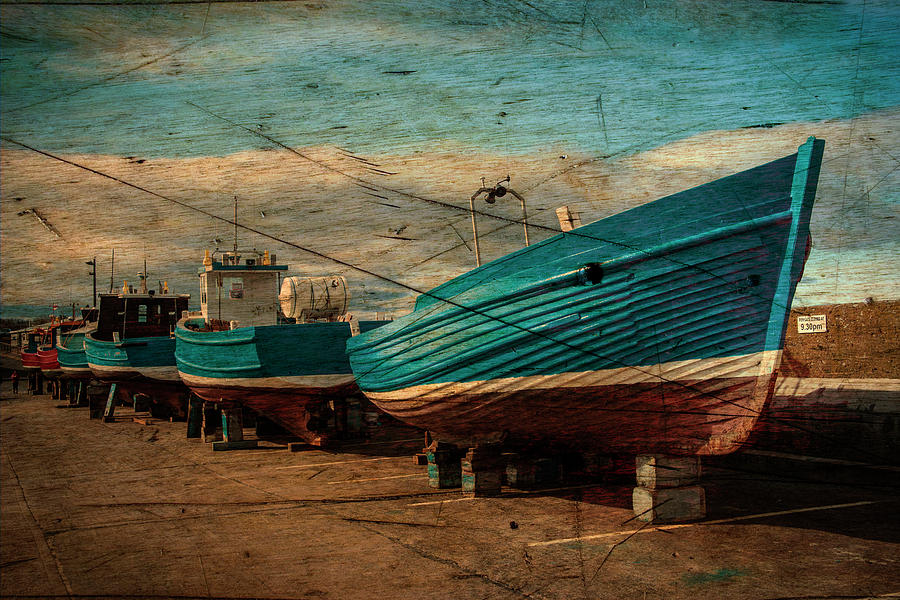 Seahouses Boats hauled out for Winter. Photograph by John Paul Cullen