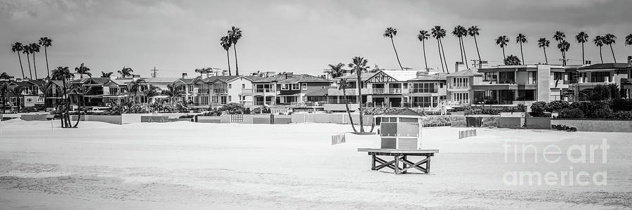 Seal Beach Black and White Panorama Picture Photograph by Paul Velgos