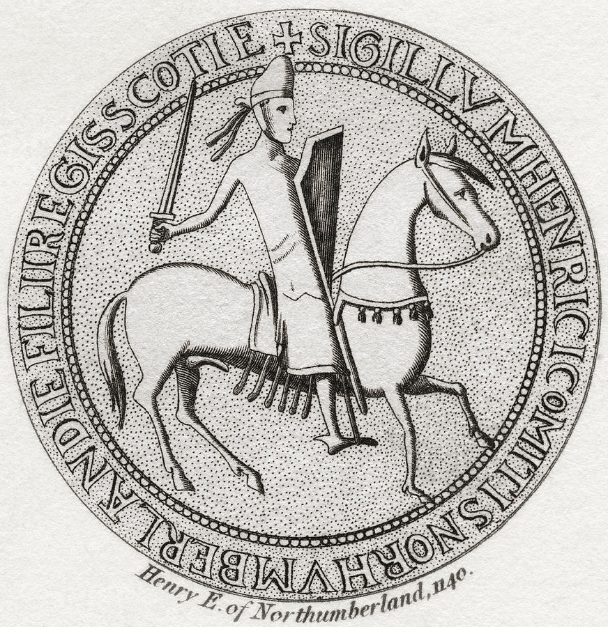 Portrait Drawing - Seal Of Henry Of Scotland, 1114 by Vintage Design Pics