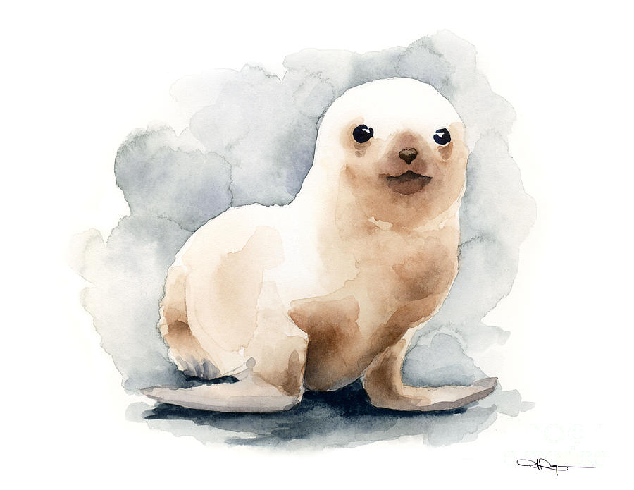 Wildlife Painting - Seal Pup by David Rogers