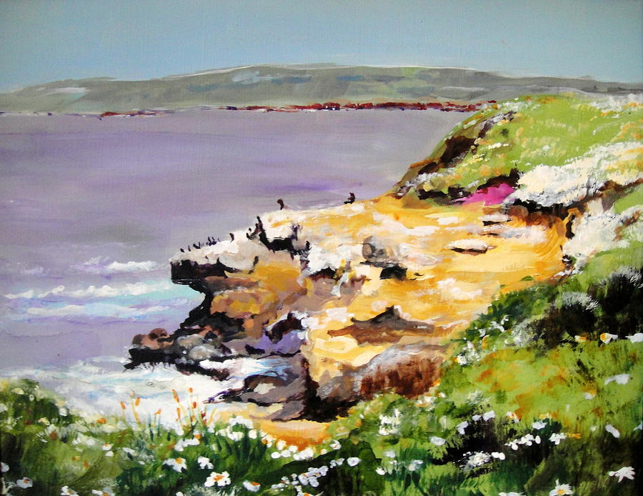 Seals in the Sun LaJolla CA Painting by Edith Hunsberger