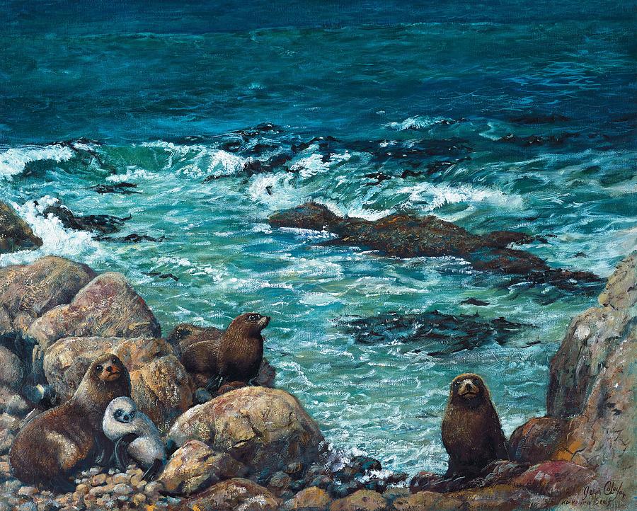 Animal Painting - Seals by Peter Jean Caley