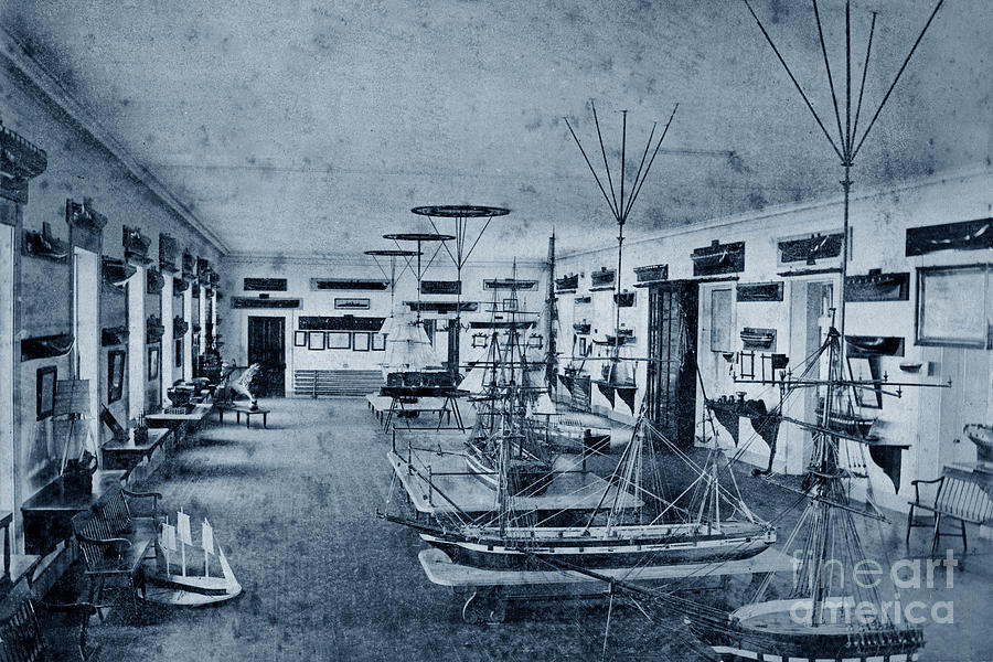 Academy Photograph - Seamanship Room at U S Naval Academy 1870 by Monterey County Historical Society