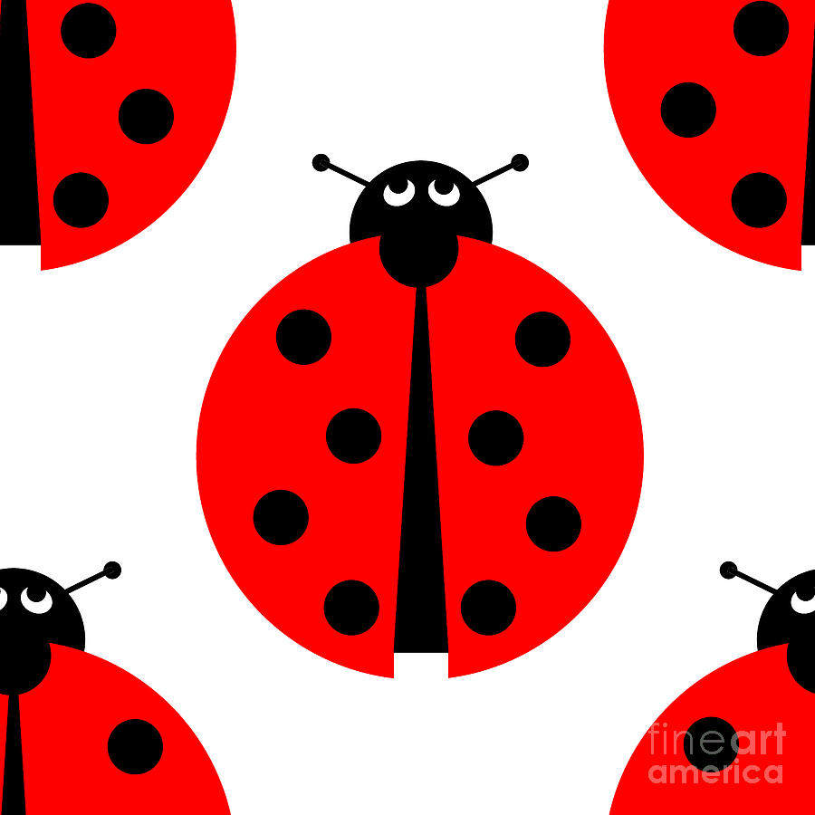 Seamles Ladybug Digital Art by Henrik Lehnerer