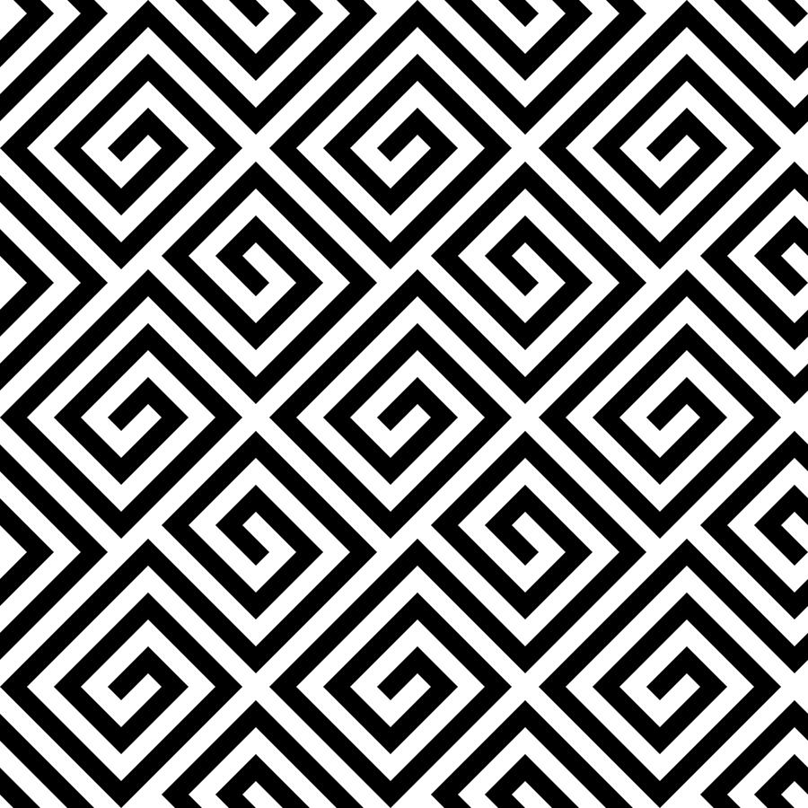 Seamless greek fret key pattern in black and white Digital Art by Petr