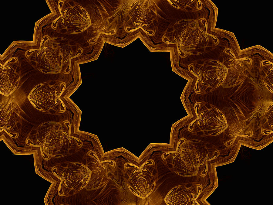 Seamless Kaleidoscope Gold Digital Art by Ernst Dittmar
