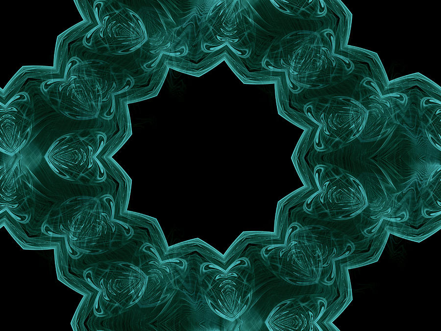 Seamless Kaleidoscope Green Digital Art by Ernst Dittmar