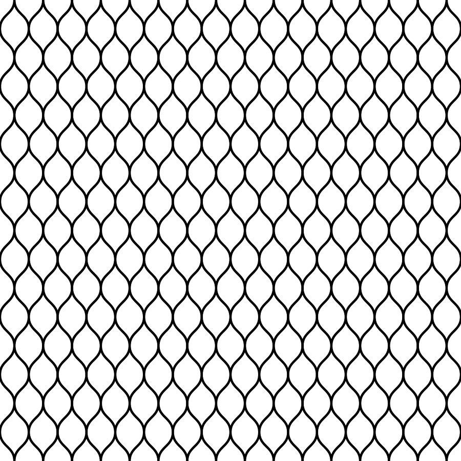 Seamless wired netting fence. Simple black vector illustration on