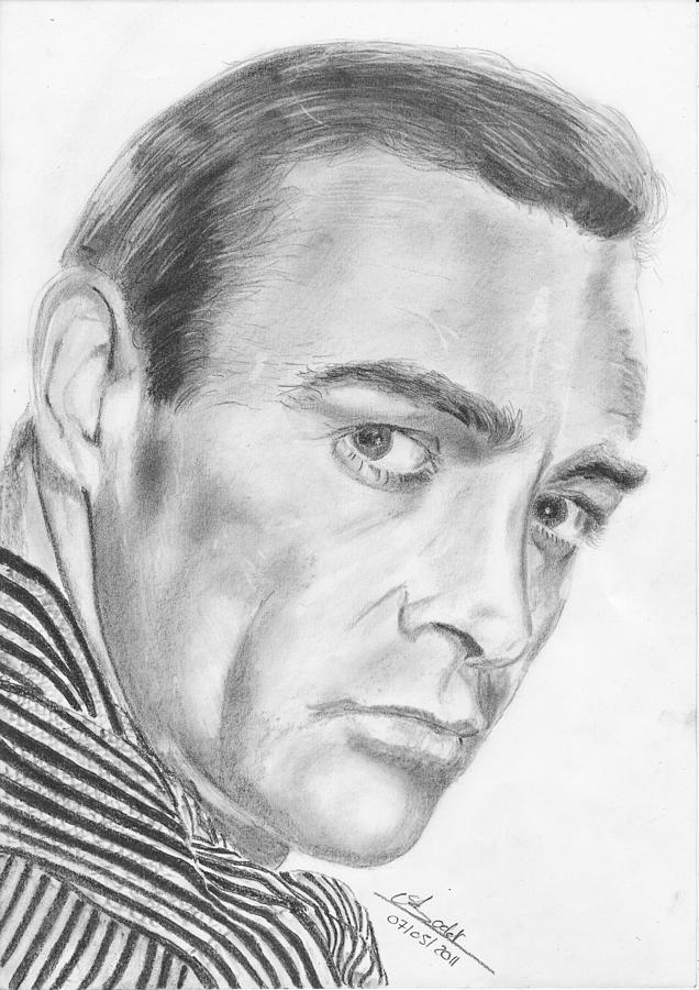 Sean Connery Drawing by Annie GODET - Fine Art America