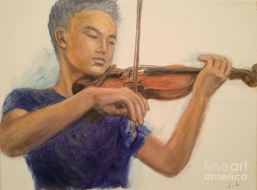 Violinist 1 Painting by Lavender Liu