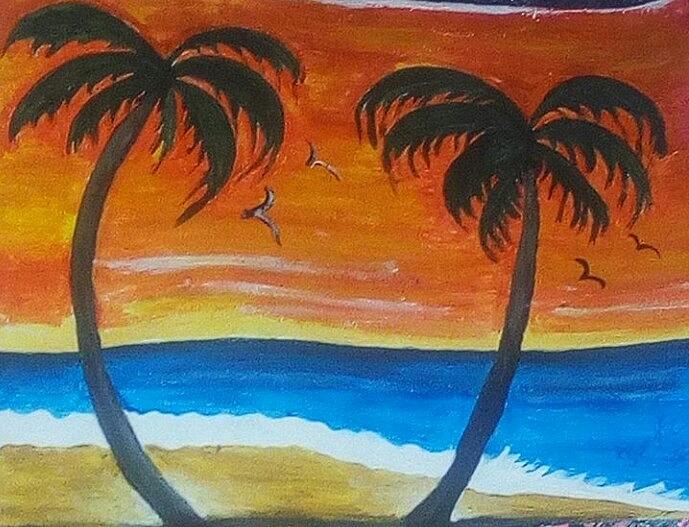 Seascape Painting - Sea Painting by Bukunmi Ajiboye