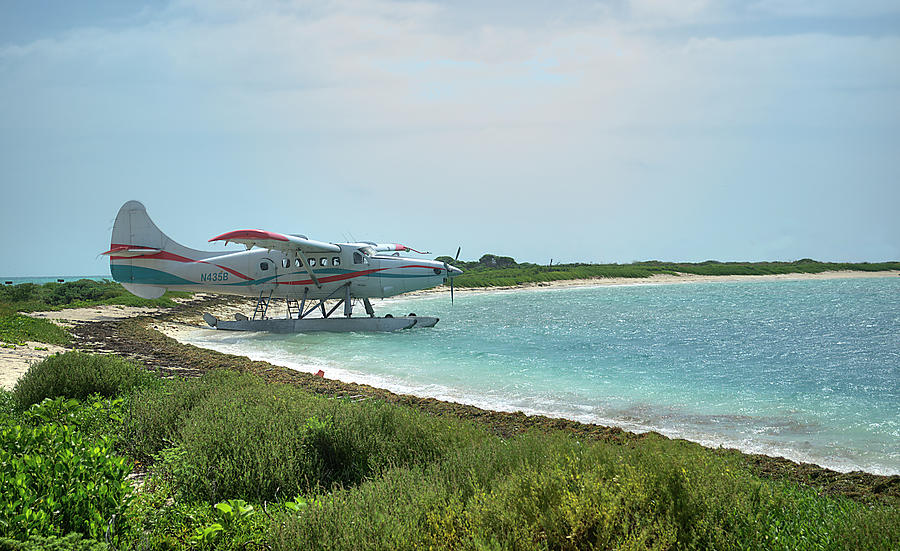 Airplane Photograph - Seaplane on Dry Tortugas by Timothy Lowry