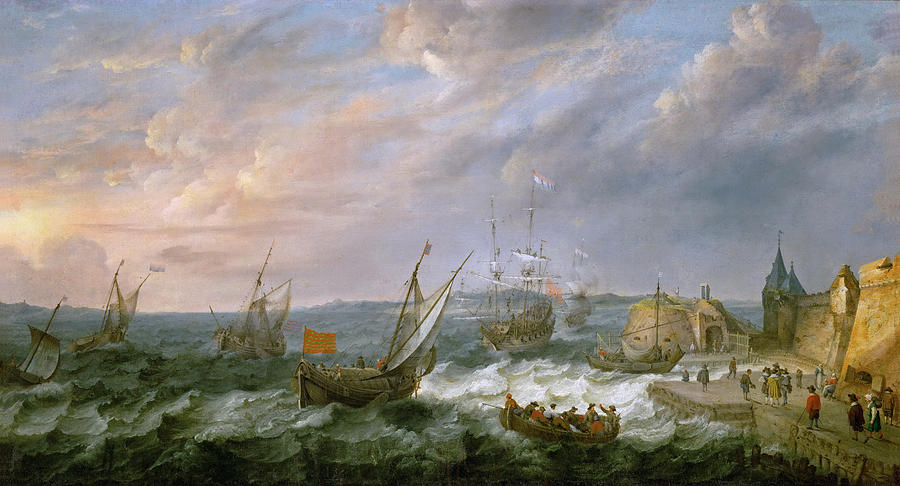 Seaport Painting by Adam Willaerts