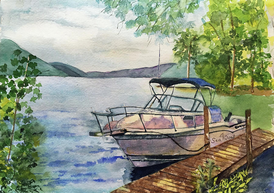Lake George Painting - SeaQuel at rest by Lynne Atwood Lake George Painting - SeaQuel at rest by Lynne Atwood