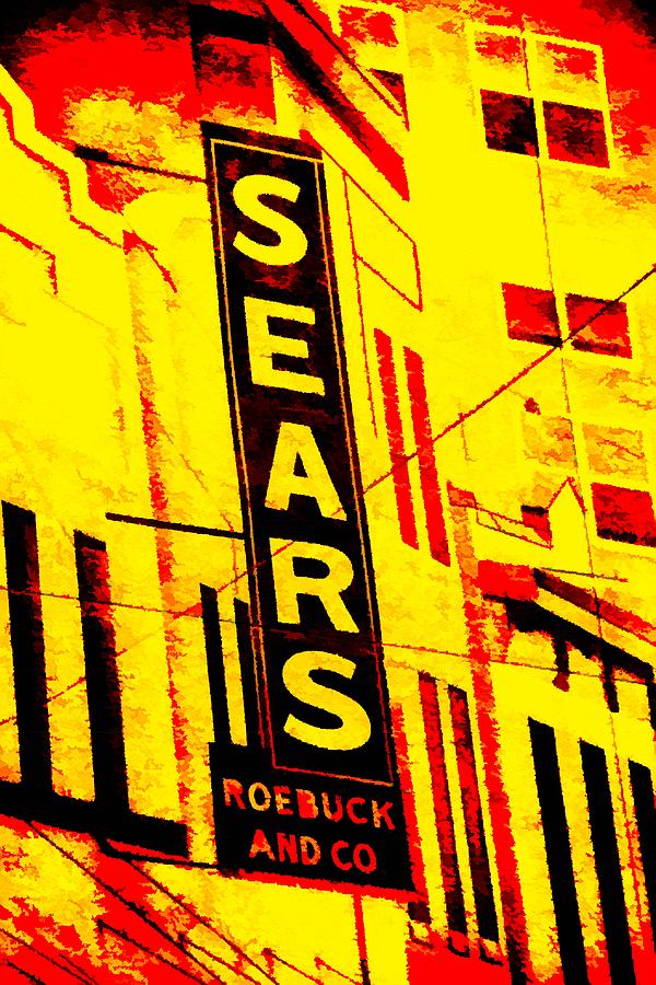 Abstract Photograph - Searing Sears Sign by Don Columbus